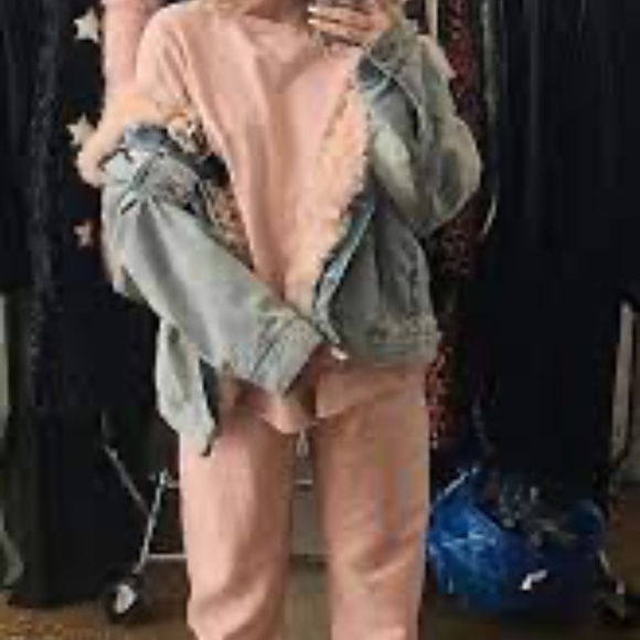 Alexander Wang Shearling Jean Coat Pink Size XS - Picture 2 of 12